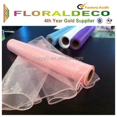 China 2014 Wholesale High Quality Flower Breathable Crystal Organza Roll Fabric For Wrapping Wedding Dress Many Colors for sale