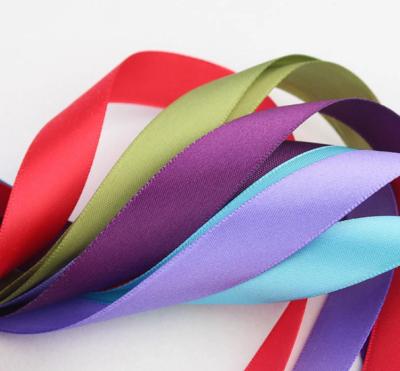 China Custom Brand Logo Bright Color Fastness Fashion Satin Printing Ribbon In Roll For Gift Packing for sale