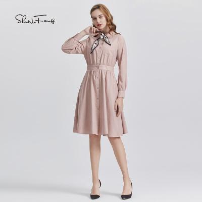 China 2021 new design summer lapel anti-static hot-selling casual dresses for women for sale