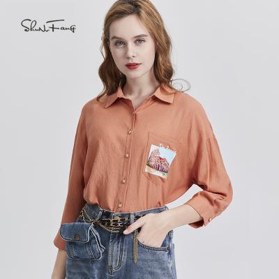 China Anti-pilling Wholesale New Fashion Women Girls Loose Fashion Long Sleeve Chiffon Shirt for sale