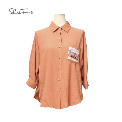 China 2021 Hot Sale Ladies Long Sleeve Elegant Chiffon Shirt High Quality Anti-pilling Loose Top for sale