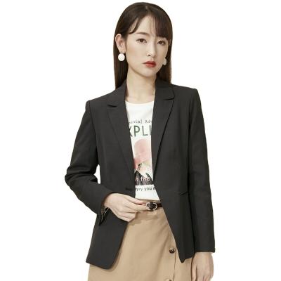 China Breathable solid black comfortable trend suitable for different occasions women coat for sale