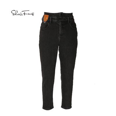 China Shunvfang latest hot sale women's casual jeans black plus size high quality skinny jeans QUICK DRY stretch for sale