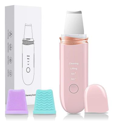 China Ion Acne Cleansing Massage Skin DEEP CLEANSING Ultrasonic Scrubber Face Peeling Facial Shovel Machine Pore Remover Blackhead Remover for sale