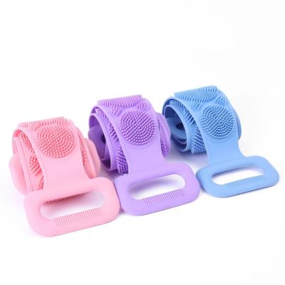 China Factory supply viable silicone shower brush bath scrub belt without hurting the skin for sale