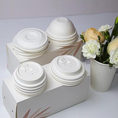 China Eco - Friendly 100 % Biodegradable Bagasse Paper Pulp Coffee Cup Lid for sale