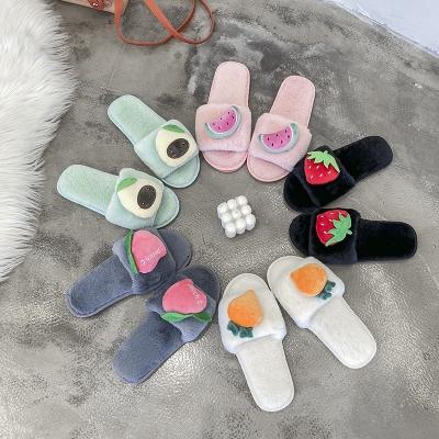 China Fashion Trend Cute Winter Ladies Home Family Cartoon Rabbit Cotton Slippers Warm Flat Slippers For Women for sale