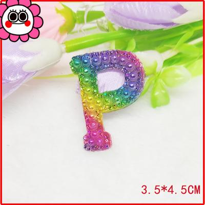 China Clothing handmade girls diy embroidery letter on patch cute letter patches for clothes stickers fabric for sale