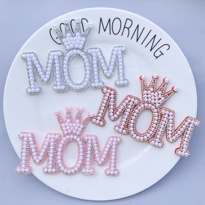 China Clothing DIY Handmade Girls MOM Embroidery Letter On Patches Cute Letter Patches For Clothes Stickers Fabric for sale