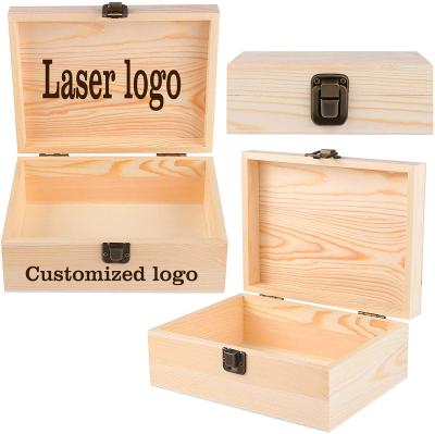 China Handmade Set of 3 Customized UV Printing Logo Gift Custom Wooden Box with Hinged Lid for sale