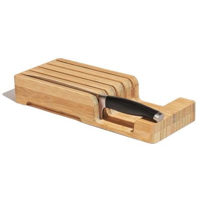 China Viable Wooden Knife Block Countertop Knife Rack Knife Display Stand and Organizer with Scissors-Slot for Kitchen for sale