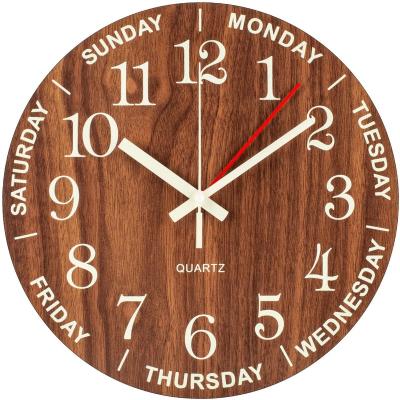 China Antique Style Elderly Reloj De Paredes City Quiet Battery Operated Smart Light In Dark New Design Sublimation Wall Clock for sale