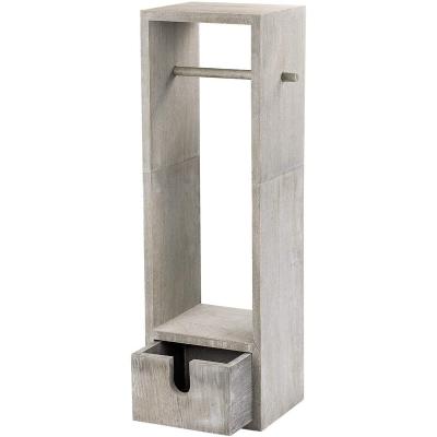 China Gray Green Bathroom Roll And Rustic Dispenser With Storage Tissue Free Standing Toilet Paper Holder Rustic for sale