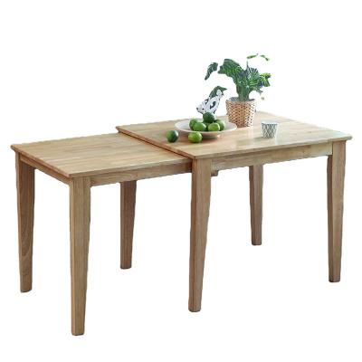 China Mesa De Restaurante Beautiful And Space Expandable Saving Extension Solid Kitchen Natural Sliding Modern Wooden Dining Table for sale