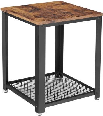 China Brown Mesa Auxiliar Wooden Sturdy Easy Assembly Durable Rustic Look Accent Furniture Outdoor Side Tables For Modern Living Room for sale