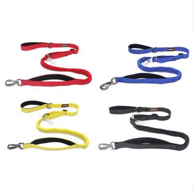 China Amazon Bungee High Elastic Pull Rope Dog Reflective Nylon Dog Leash Stocked Explosion Proof Leash for sale