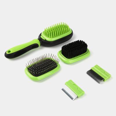 China 2021 New Arrival Double Side Pet Hair Remover Comb Grooming Comb Viable Set Pet Hair Remover Brush. for sale