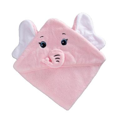 China Super Soft QUICK DRY Microfiber Plush Kids Cartoon Bath Towel Baby Poncho Animal Hooded Towel for sale