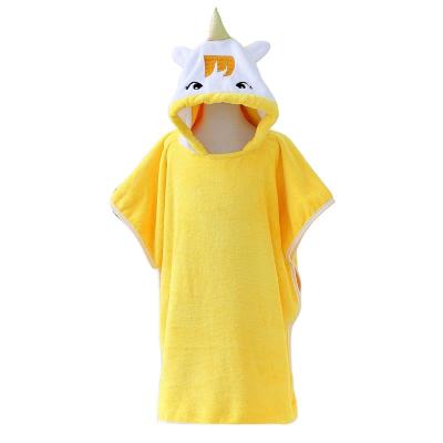 China New Arrival QUICK DRY Fleece Unicorn Designs Hooded Bath Towels For Kids for sale