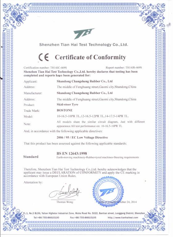 CE - Shandong Changsheng Rubber Co., Ltd