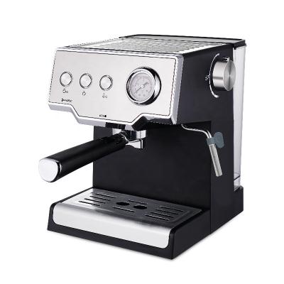 China High End Design 20bar High Pressure Hotel Stainless Steel Steam Function Meter Clock Milk Foam Cappuccino Espresso Coffee Machine for sale