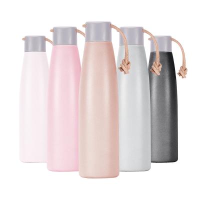 China Transport 500ml Sustainable Leakproof Stainless Steel New Style Double Walled Cola Shape Insulated Water Bottle for sale