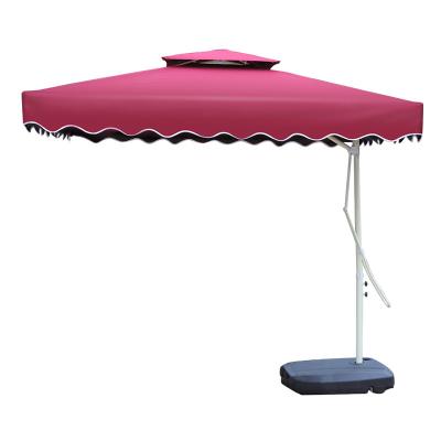 China Modern Top Fashion Design Outdoor Steel ParasolWrench Sun Protection Double Hanging Umbrella for sale