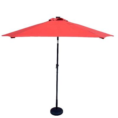 China Outdoor Umbrella LED Light Windproof And Waterproof Sun Patio Umbrella Beach Garden Umbrella Sun Shade Parasol for sale