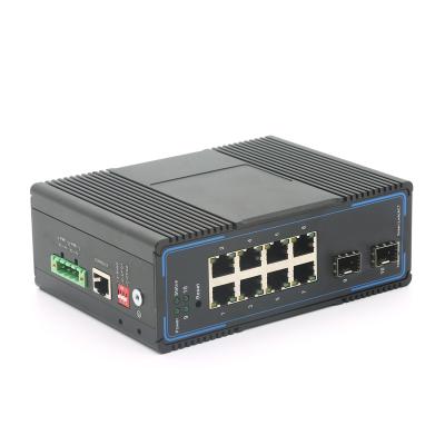 China LACP Managed industrial switches Layer 2  8 * 10/100/1000Base-T Ethernet Ports, Supporting POE  2 * 2.5GBASE-X SFP for sale