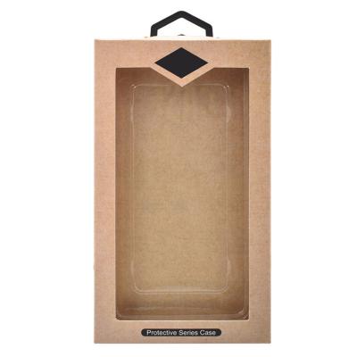 China Disposable Classic Black Vintage Plastic Hanger Wrapping Paper Box Packaging For Mobile Phone Case for sale