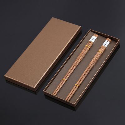 China Low Moq Single Disposable Disposable Food Cardboard Gift Box Packaging Set For 2 Pairs Chopsticks for sale