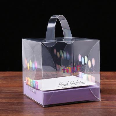 China Wholesale Custom Disposable PET Birthday Cake Box Disposable Clear Plastic Packaging for sale