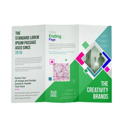 China Product Advertising Fast Delivery Front And Back Leaflet Printed 3-Folded Flyer for sale