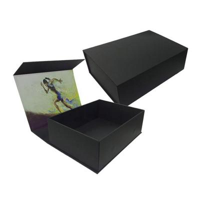 China Good Quality Disposable Flip Type Paperboard Box Black Ribbon Closure Gift Packaging For Yoga Clothes for sale