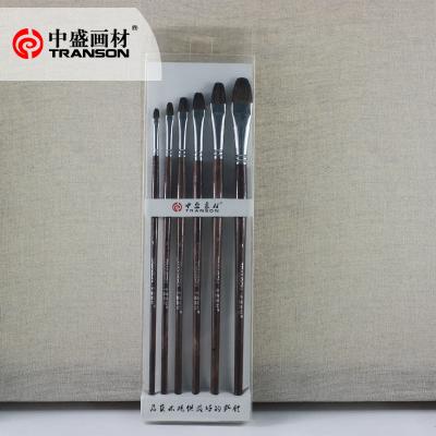 China Weasel Transon Filbert Weasel Hair Oil Painting And Artist Acrylic Paint Brush Set Export To USA 6PCS for sale