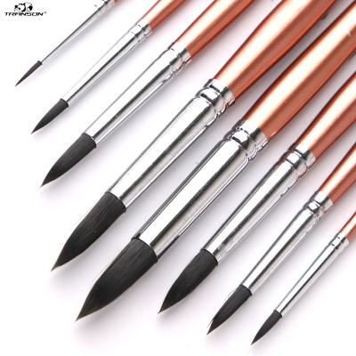 China Combined with round animal hair 8 pcs paint brush set for oil and acrylic paint, gouache for sale