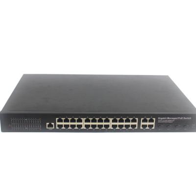 China New 24 Ports CCTV Gigabit Rack Mount PoE Switch 10/100Mbps PoE Switches for sale