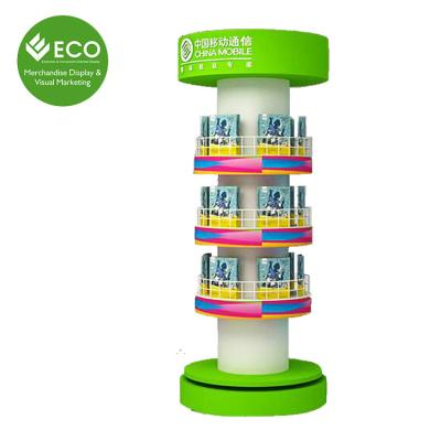 China Customized Rotating Floor Standing Acrylic Display Stand For Cd Books Promotion for sale