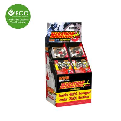 China Cardboard Paper Display Stand For Exhibitors And Saw Blades Promotion for sale