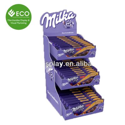 China Corrugated Cardboard Countertop Display Stand Candy Chocolate Bestseller Displays For Supermarket Or Store for sale