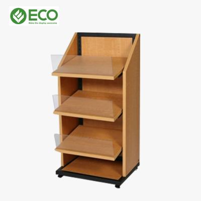 China Customized Customized Retail Store 3 Tiers Wooden Display Stand Floor Bread Display Rack for sale