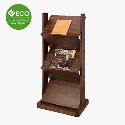 China New Promotion Design 3 Tier Wooden Display Riser For Magazine Display Used In Bookstore for sale