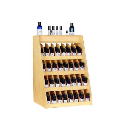 China four tire recyclable wood retail display stand for essential oil promotion for sale