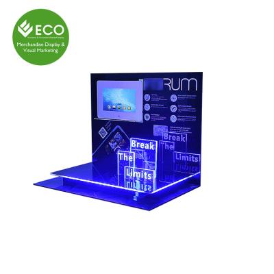 China Customized Hot Selling Acrylic Countertop Display Stand Mobile Phone Display Stand With LCD for sale