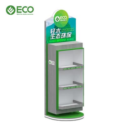 China Cheap Retail Wooden Display Stand Drinks Light Wine Stand Wooden Display Racks And Promotion Price Floor Plywood for sale