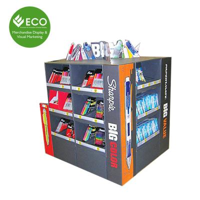 China Customized Retail Cardboard Kiosk Display Stands For Stationery Display Rack for sale