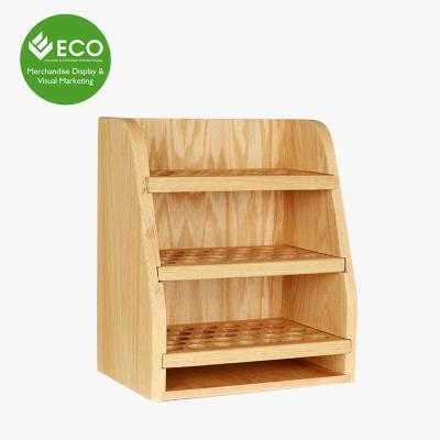 China Promotion Three Layers Olive Oil Counter Display Stand Showcase For Cosmetic Shop for sale