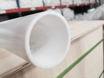 China Industrial Grade White Moulded PTFE Tube / 100% Virgin PTFE Pipe Smooth Surface for sale