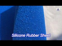 Good Resilience Smooth Open Cell Silicone Foam Rubber Sheet In Blue , Red Color