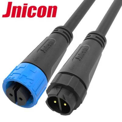 China Automovie China IP67 2 pin connector waterproof M16 push locking 2 wire overmolding cable connector for sale